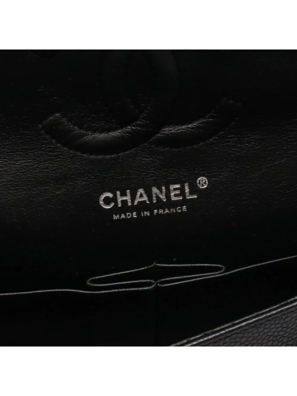 Chanel Shoulder Bag Quilted Double Flap Black Caviar Leather Chain